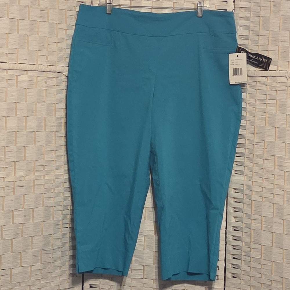 Zac And Rachel Turquoise Capri Pants --  NWT BUT SEE MEASUREMENTS FOR SIZING